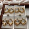 Love Round Geometric Weaving Earrings Ear Buckles Light Luxury Exquisite Retro Niche Premium Daily Versatile Earrings