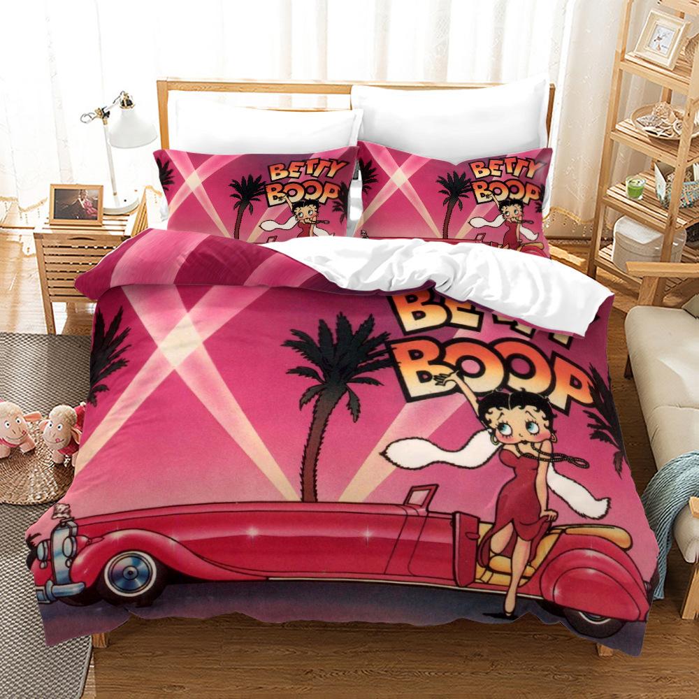 3D Three-Piece Betty Boop Quilt Cover Digital Printing