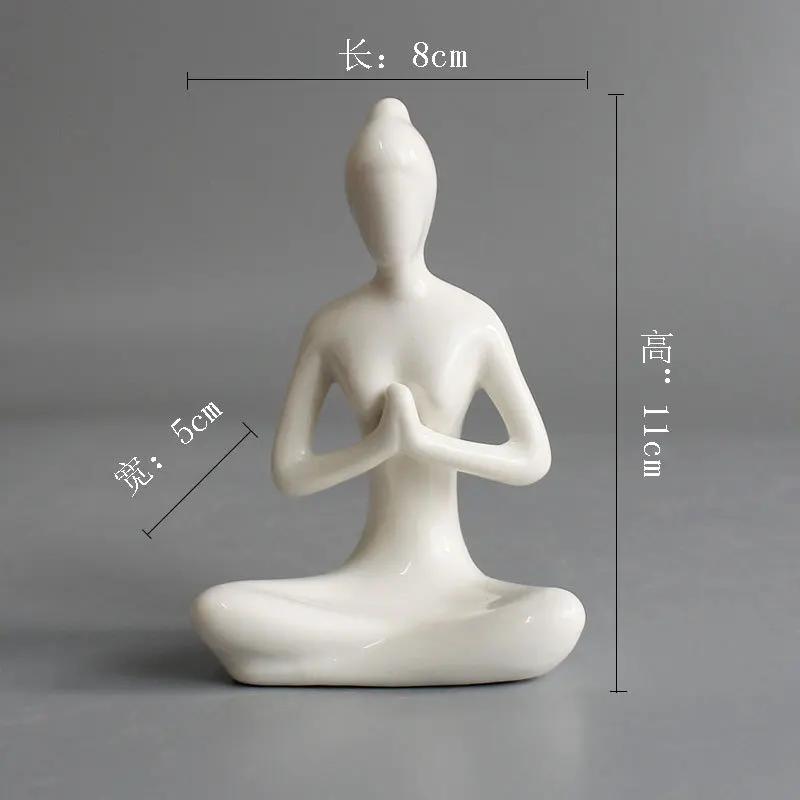 Modern Yoga Girly Abstract Ornaments White Porcelain Figures Living Room Decoration Lady's Gifts Angel Fairy Garden Home Decor