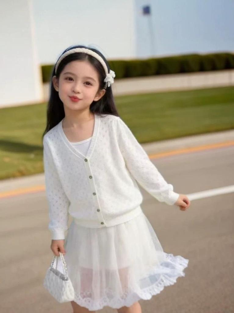 Stylischer Sommer-Strickcardigan für Mädchen - Sonnenschutz für mittlere und große Kinder