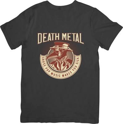 Heavy Metal Muziek Unisex Pasvorm voor Mannen & Vrouwen Kwaliteit Katoenen T-shirt Zwart