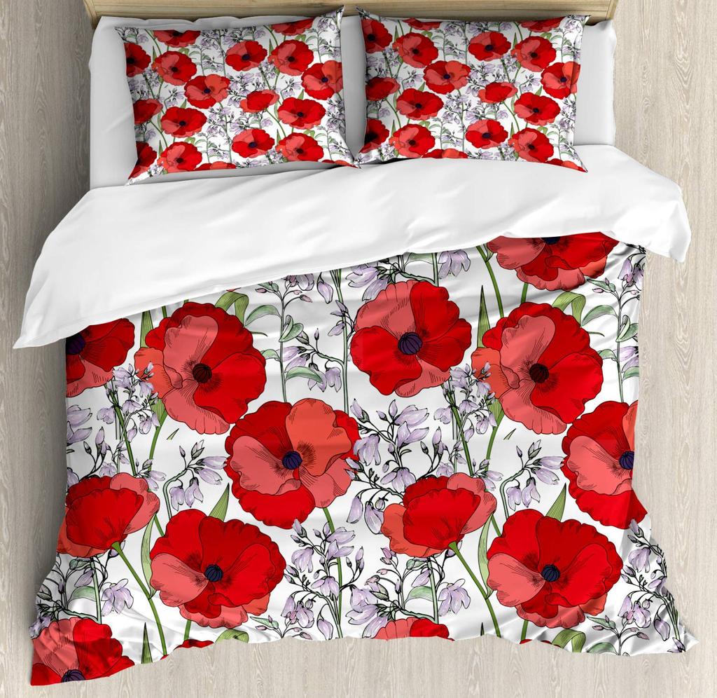 Peony Duvet Cover Sets For Girls Women Quilt Covers Lightweight Down Room Decor Queen Size 2 Pillowcase 1 Duvet Cover No Quilt