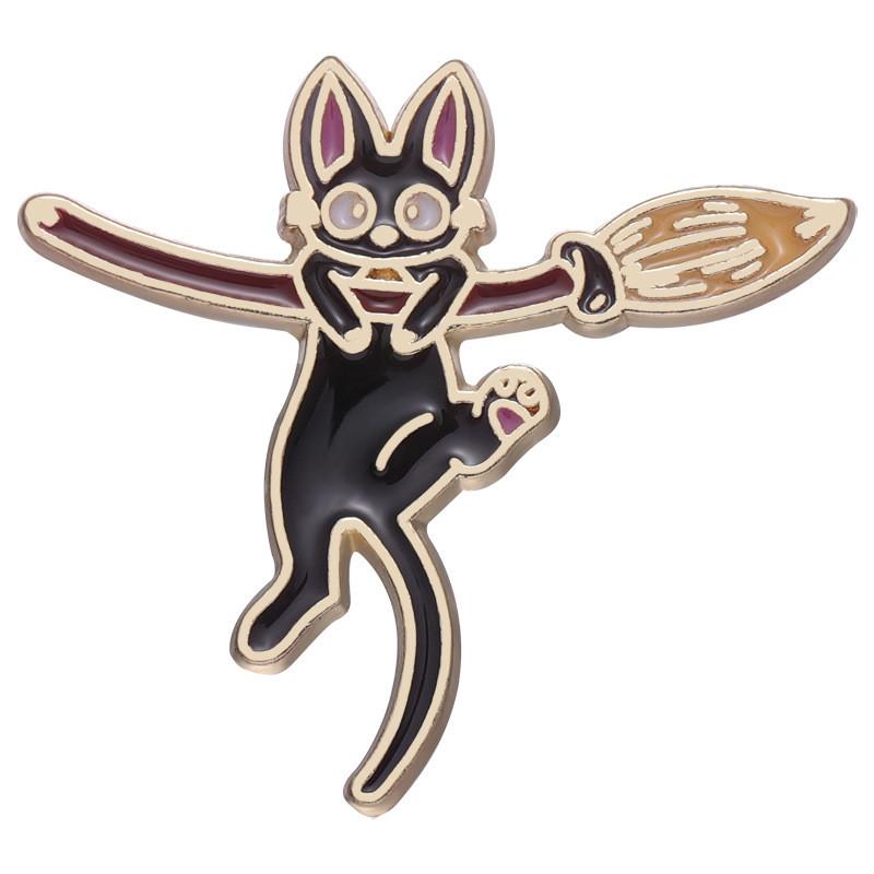 Chic Cat Black Lapel Pin Stylish Alloy Brooch Perfect For Decoration And Giving Gift