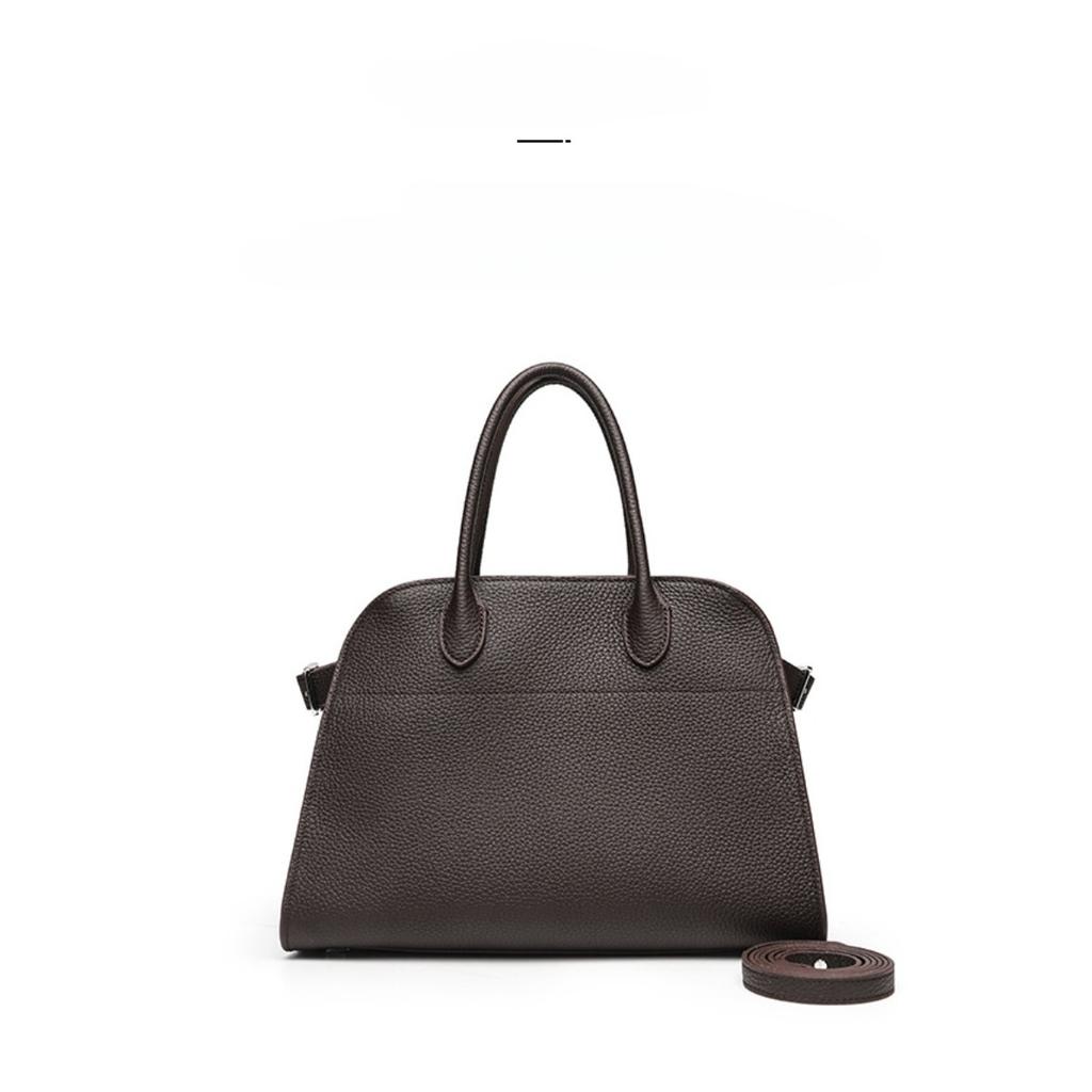 Women's bag 2025 new lychee pattern first layer cowhide shell bag large capacity niche commuting single shoulder diagonal hanging handbag