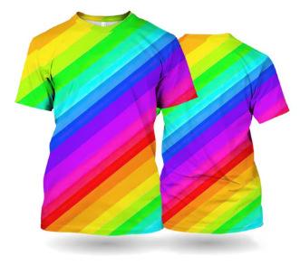 Rainbow T-shirt Unisex short-sleeved top T-shirt New carnival printed T-shirt Red and yellow pattern oversized men's clothing