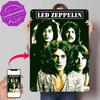 Led Zeppelin Band Portrait Personalized D Textured Metal Poster Wall Art Tinplate Sign for Luxury Decoration Home House Decor