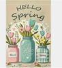 Garden Ag 12x18in Double-sided Hello Spring RRM IIX SSL