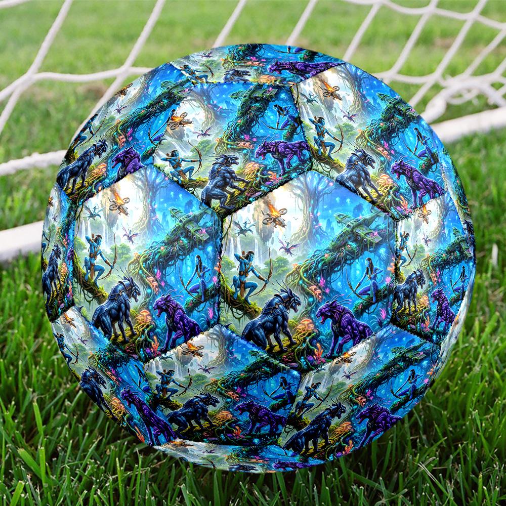 Avatar Print Size 5 Soccer Ball, Standard Match Football for Sports Game and Team Practice, Ideal Gift for Soccer Fans