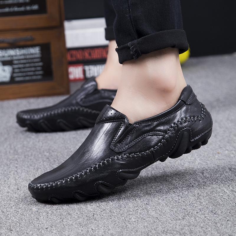 Big Size 38-46 Male Footwear Genuine Leather Handmade Men'S Shoes Casual Sneakers Men Summer Autumn Vintage Men Loafers Driver