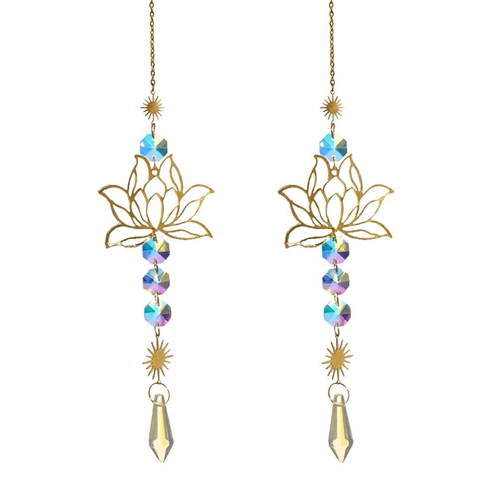 2Pcs Home Wind Chime Pendant Handmade Outdoor Garden Sun Catchers Crafts Hanging Sun Catcher Outdoor Garden Plant Ornament