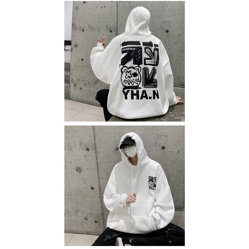 Men's Oversized Graphic Hoodie Hip Hop Style Long Sleeve Pullover Sweatshirt