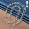 925 Sterling Silver Multi Chain Bead Necklace Fashionable Wedding Jewelry