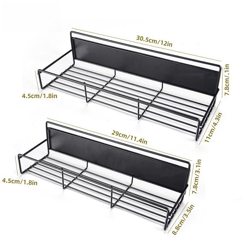 

2 ШТ./КОМПЛ. Магнитные полки для хранения из углеродистой стали с боковым креплением для холодильника, микроволновой печи, ванной комнаты, домашний органайзер для хранения