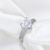 Heart Shaped Zircon Ring for Women Elegant Plated White Gold Jewelry Gift