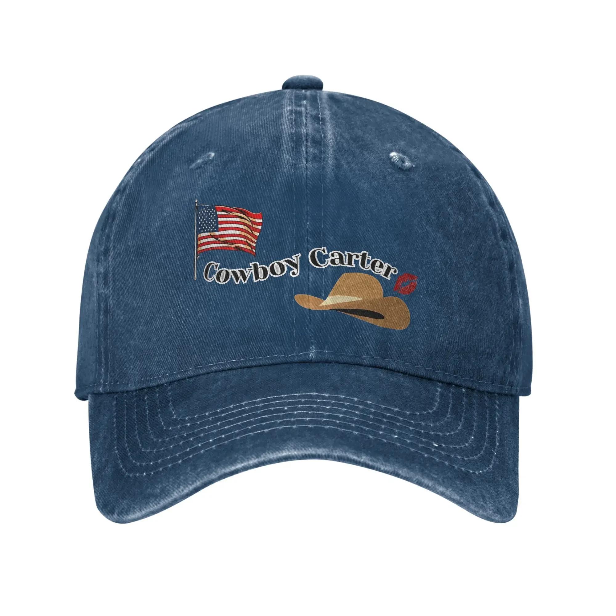

Summer Cowboy Carter Rodeo Baseball Cap Sun Flag And Hat High Quality Print Washed Hip Hop Hats Couple Women Fashion Caps One Size