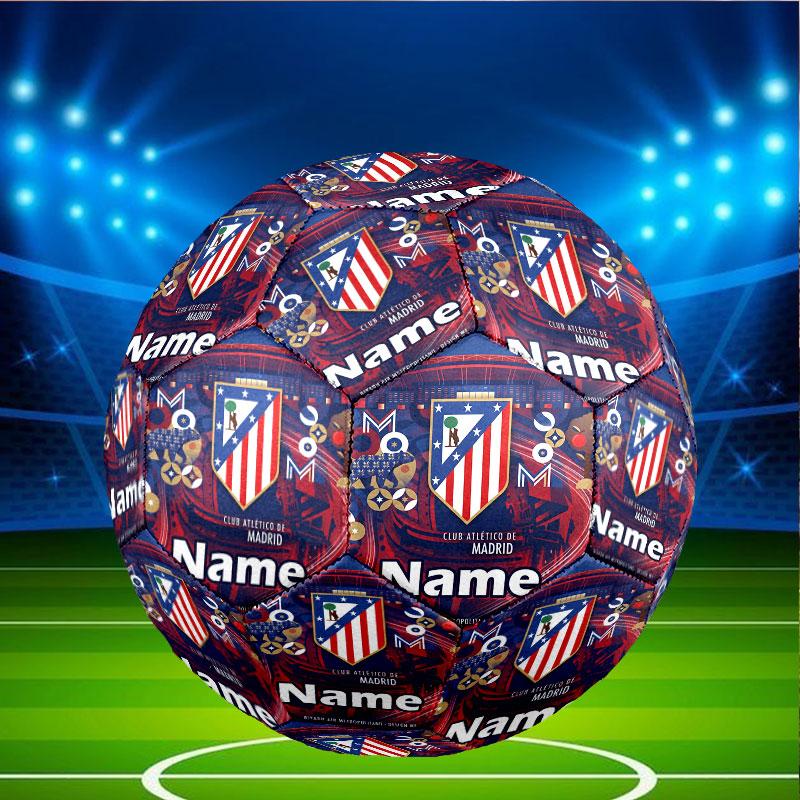 Custom Name Personalized Atletico Madrid Print Size 5 Soccer Ball Training & Match Football, for Team, Kicking, Gift for Football Enthusiasts