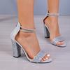 Women Sandals Sequined Women Sandals Open Toe Party Dress Shoes Female Sexy Ankle Strap Gladiator High Heels Shoes Women