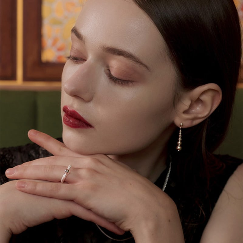 TOU SS009 Matte & Glossy Ball Ring