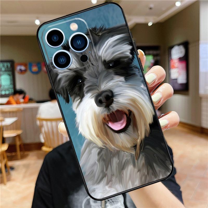 

Schnauzer Puppy Dog Art Case For iPhone 17 Pro Max 16 15 14 11 12 13 Mini Plus 16e 17 Air Bumper Cover Accessories iPhone 16e