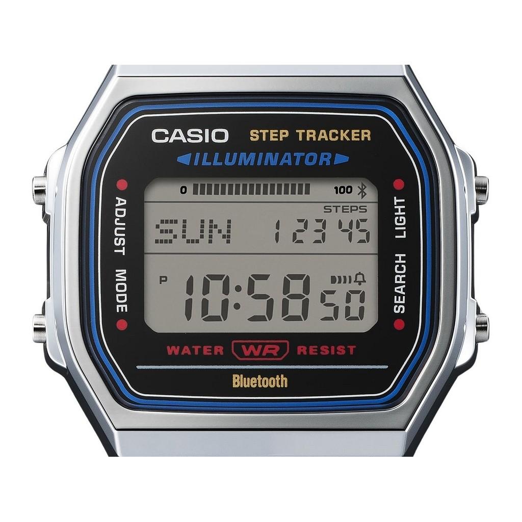 Casio Relógio unissex vintage digital smartphone link aço inoxidável quartzo ABL-100WE-1A