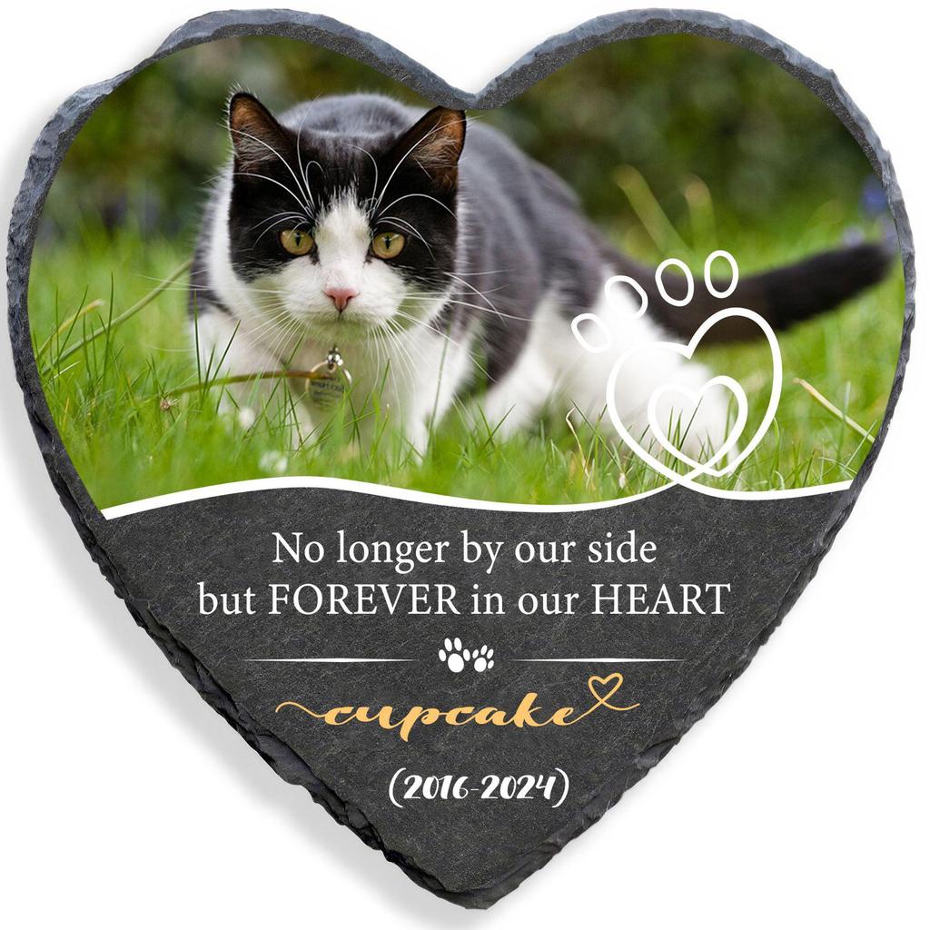 Personalized Pet Memorial Stone - Round DIY Slate for Cats & Dogs