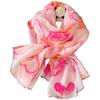 Pink Shawl with Hearts and Gold Shimmer - Romantic Accent 180x90