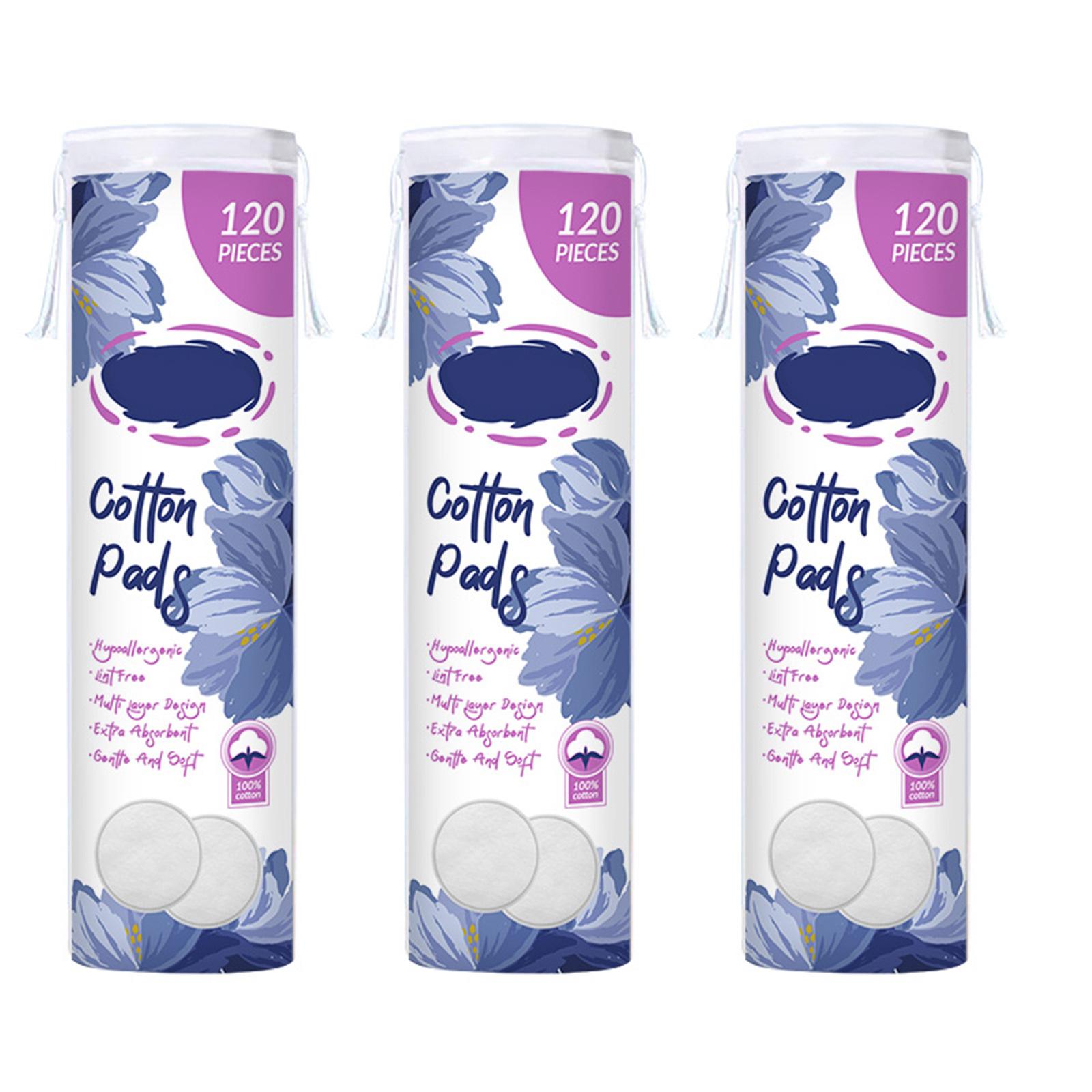 

Hypoallergenic Facial Rounds, 360-Count 3-Ply Cotton Pads | Premium 3-Pack of Soft Makeup Remover Pads for Sensitive Skin & Nail Care One Size белый