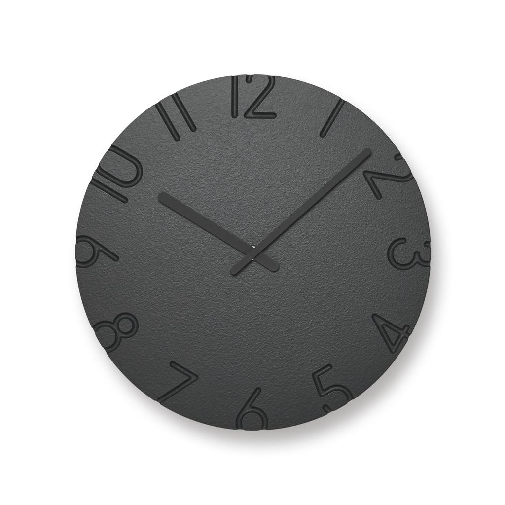 Lemnos Wall Curved Colored Black BK Lemnos Large Clock, Analog, NTL16-07