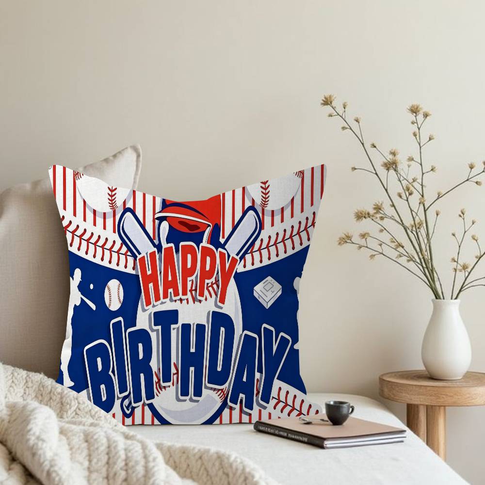 Baseball Happy Birthday Maple Design Cushion Cover Happy Autumn Harvest decor Holiday Decorati Pillow Cover