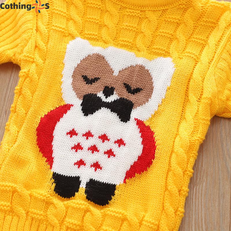 Children's Sweaters Fall and Winter Long-sleeved Boys and Girls Cartoon Turtleneck Knit Sweater