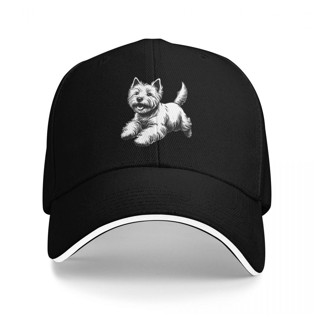 Peeking Dog West Highland White Terrier Baseball Caps Snapback Baseball Hats Breathable Casual Casquette Outdoor Unisex