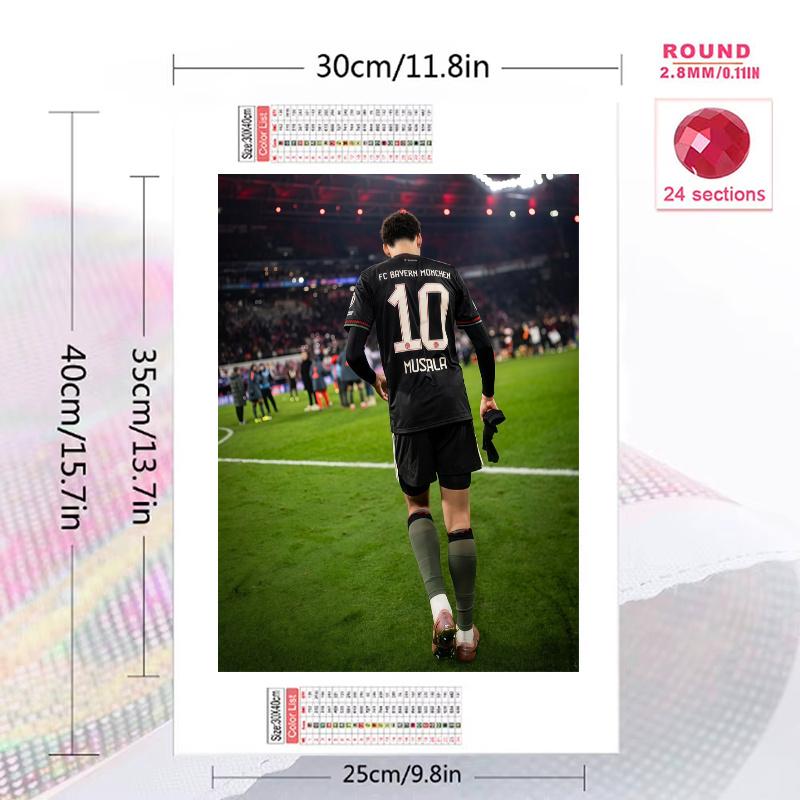 Musiala Pattern  3pcs 100% Round Full Drill 5D DIY Diamond Painting Embroidery Cross Stitch Rhinestone Décor