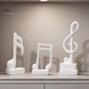 Home Office Music Decor 3Pcs Minimalist Note Resin Sculpture, Treble Clef & Eighth Quarter Desk Stable Base for Piano Room Living Room, Matte