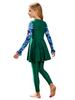 Kids Girls Two Piece Swimsuit Set Long Sleeve Floral Print Short Dress with Pants Rash Guard for Pool Beach Summer Swim
