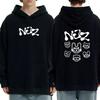 New In NJZ Letter Pattern Streetwear Hoodies Men Women Double Sided Printed Fleece Long Sleeve Sweatshirts Loose Pullover Unisex