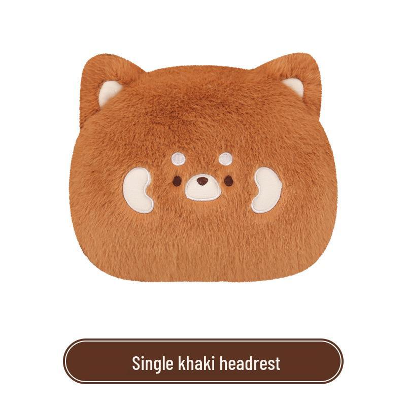 Cartoon Raccoon Winter Plush Car Seat Cushion