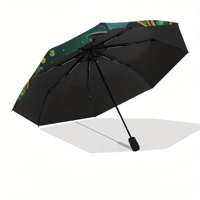 Shamrock Lantern: Irish Decor with Celtic KnotsUmbrella, Portable 3-Fold Compact Umbrella for Men & Women Gift