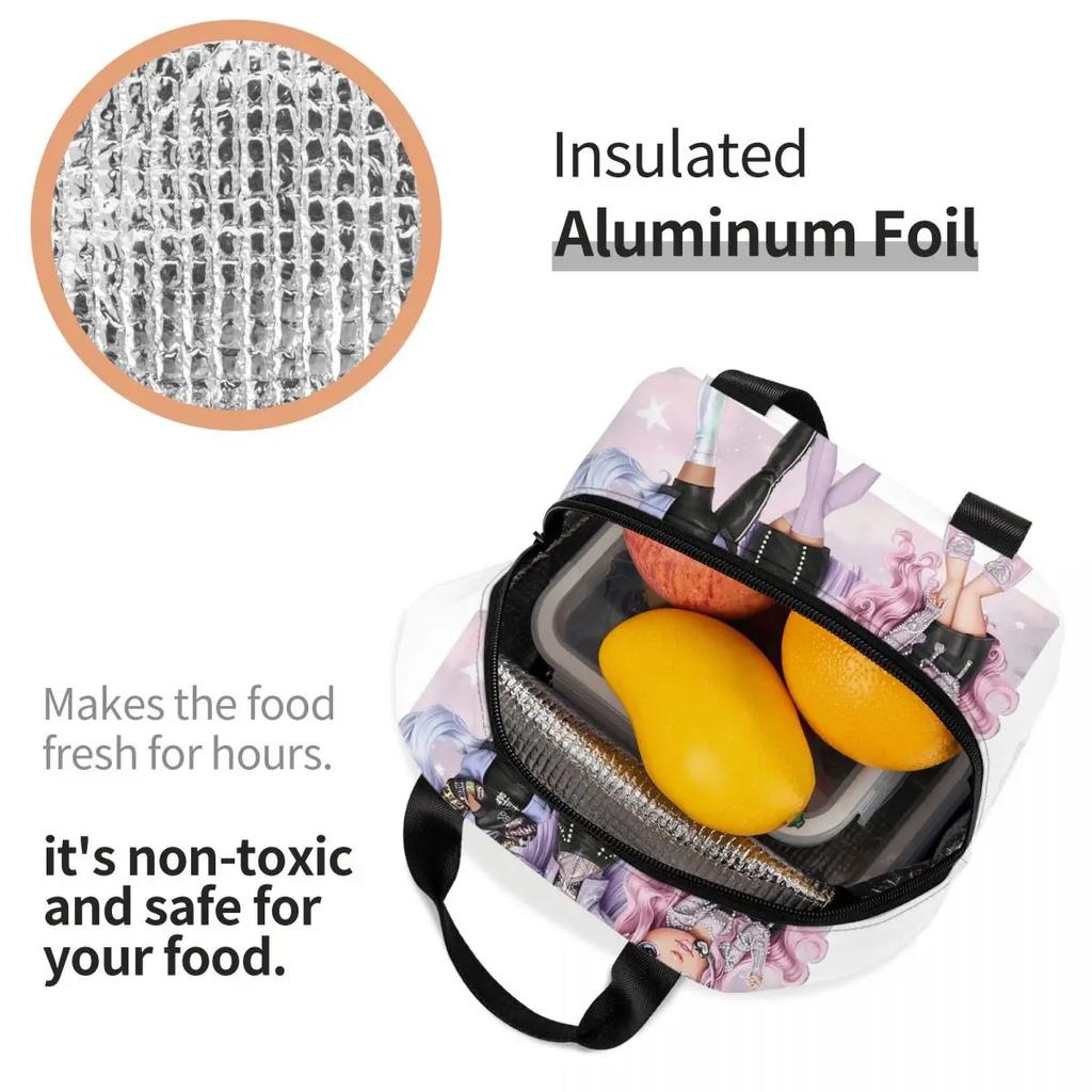 Rainbow High Sisters Insulated Lunch Bag for Women Leakproof RH KPOP Cooler Thermal Bento Box Kids School Children Lunchbag