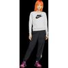 Nike Felpa Girocollo in Maglia con Stampa Logo Sportswear Essential Donna Top Grigio Bianco BV4113-051