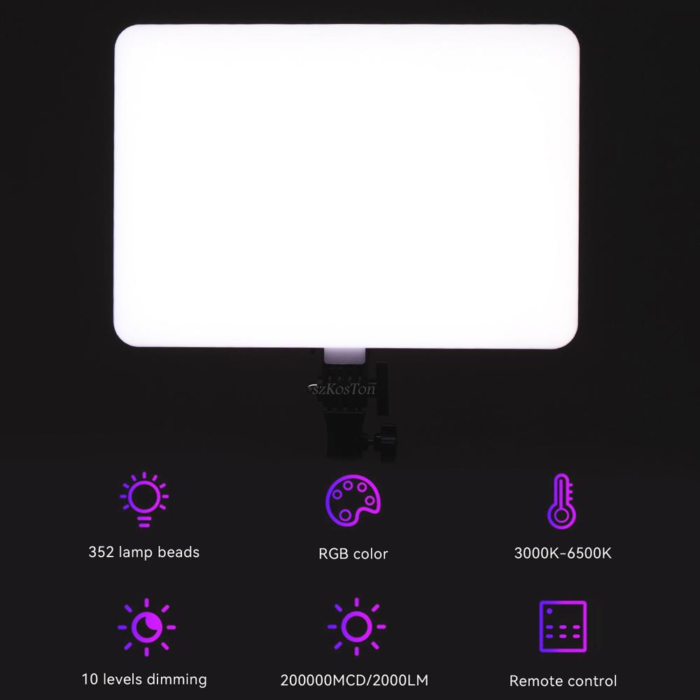 RGB LED Video Light Panel Photo Studio Kits 3200K-5600K Softer Lighting for Tiktok Studio Shooting Portraits Live YouTube