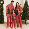 Parent Child Outfit - Christmas Printed Home Outfit Set With Shoulder Length Long Sleeved Top And Pants Set