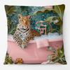 Hipster Fashion Animals Tiger Giraffe Highland Cow Cat Leopard Poster Print Decorative Cushion Cover Pillow Case