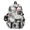 Student School Bag Nylon Backpack Men's Large Capacity Graffiti Backpack