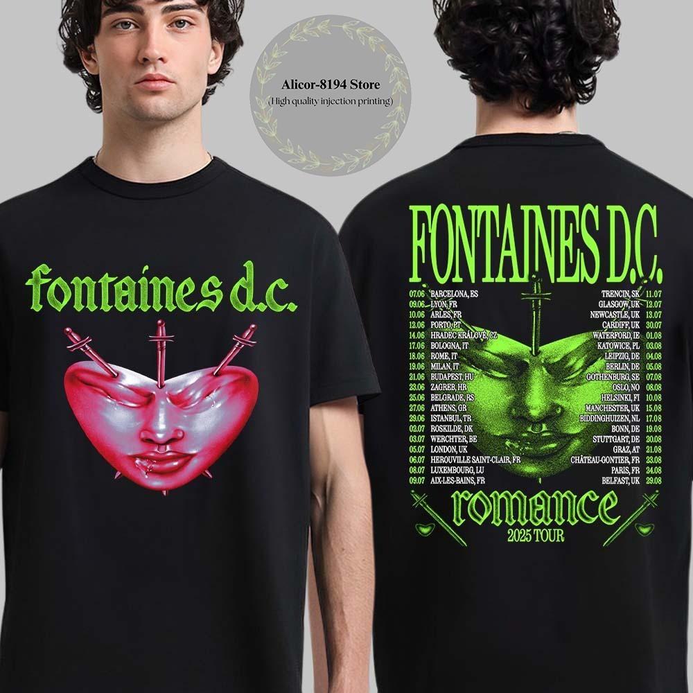Fontaines D.C. Favourite Heart Summer 2025 Tour UK And Europe Two Sided T-Shirt