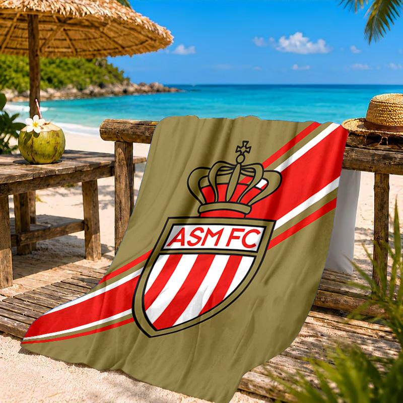 Monaco Football club Printed Microfiber Beach Towel, Soft And Absorbent, Quick-Dry, Ideal for Summer Travel, Beach Essential, Swimming Pool