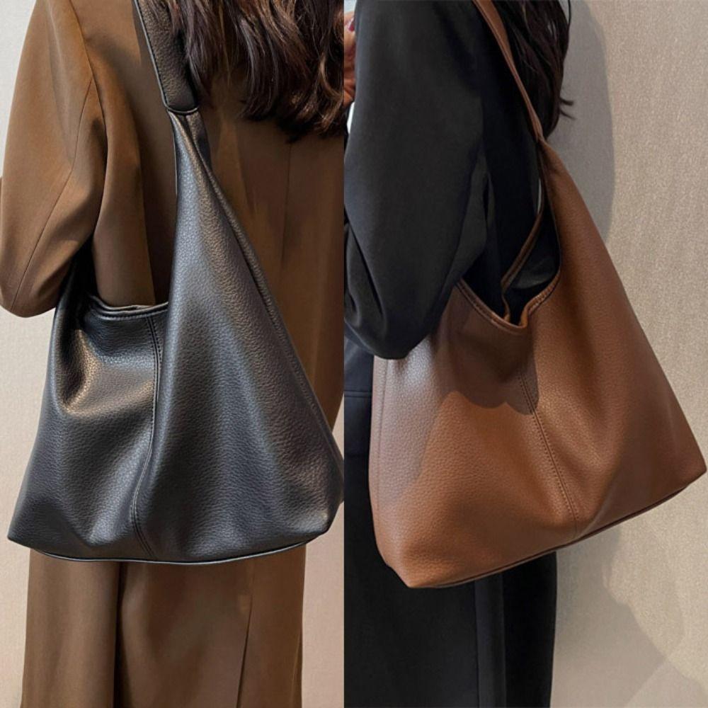 Tote Bag Large Capacity Handbag Korean Style Underarm Packs Casual Lichee Pattern Tote Bag Women