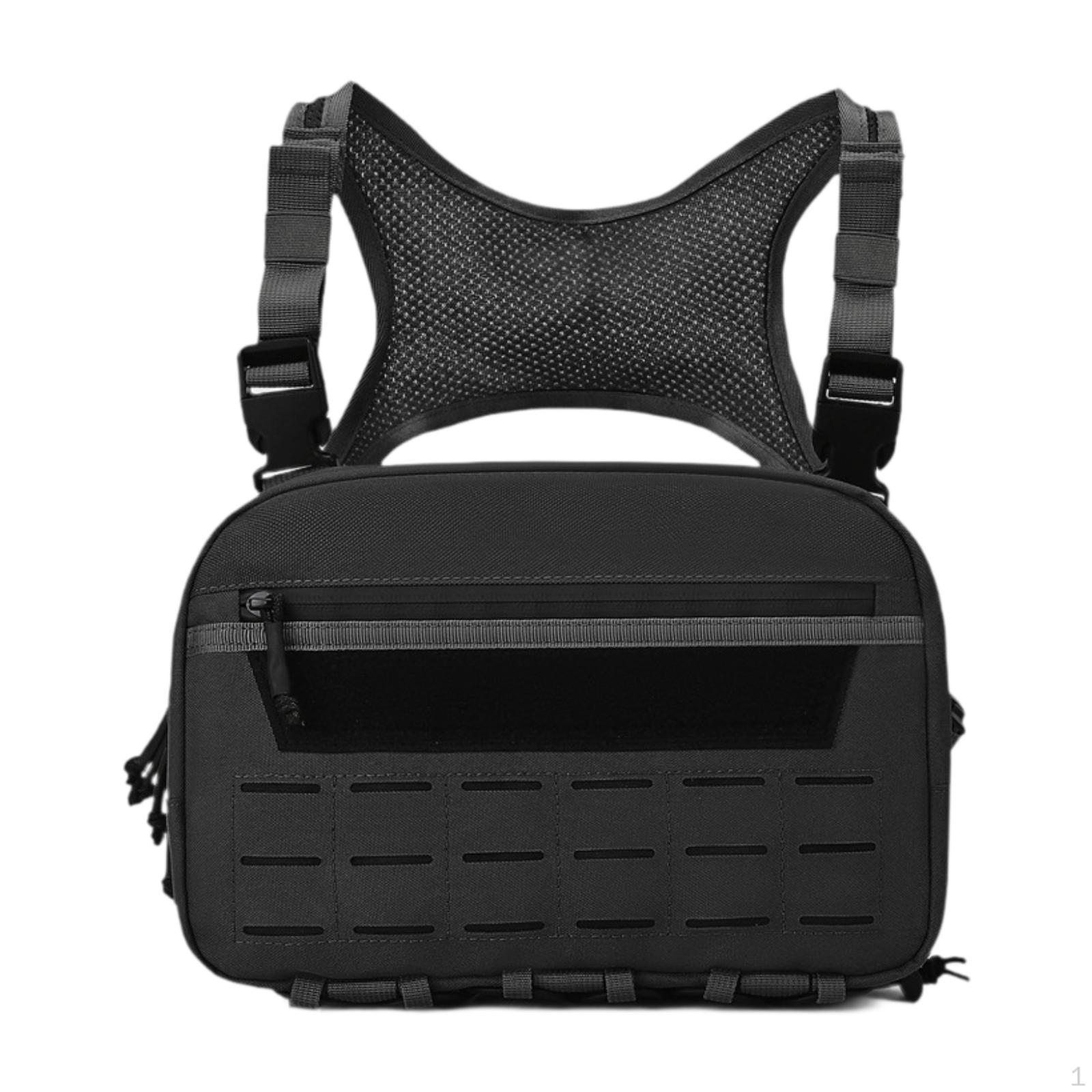 

Chest Rig Vest Pack Backpacking Breathable Adults Sports Outdoor Bag чорний
