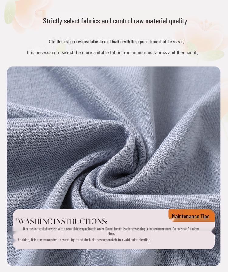 Stylish Spring & Autumn Knit T-Shirt for Middle-aged Women with Flowing Ribbon