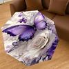 1PC Butterfly Flowers Umbrella-8-Rib Reinforced, Automatic Open, Lightweight & Durable, Fashion Accessory for Outdoor, H0410