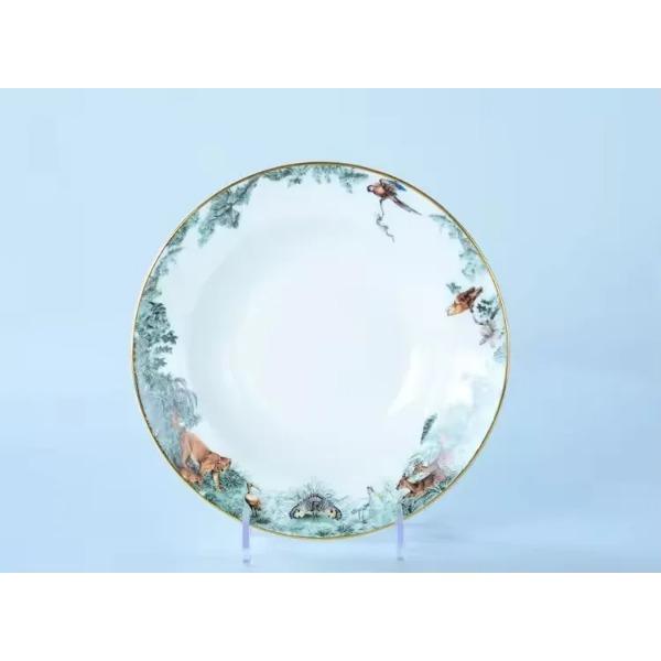 

Столовая посуда с изображением животных из тропического леса, тарелки из костяного фарфора, плоский поднос для десерта, форма для торта, блюдце для чашки, принадлежности для домашней кухни